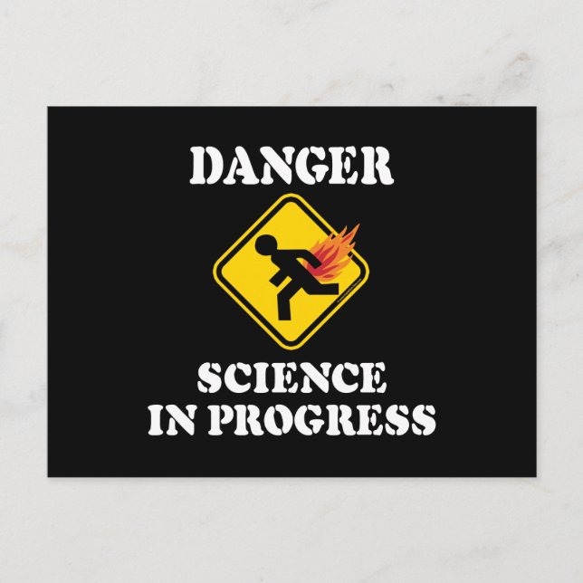 Danger Science in Progress - Flaming Fart Humour Postcard (Front)