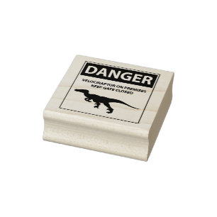 Danger Sign (Raptors) Rubber Stamp