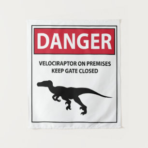 Danger Sign (Raptors) Tapestry