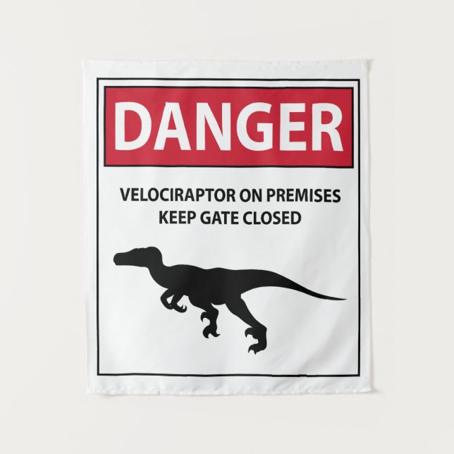Danger Sign (Raptors) Tapestry (Front)