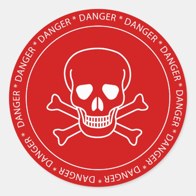 Danger - Skull Sign Sticker (Front)
