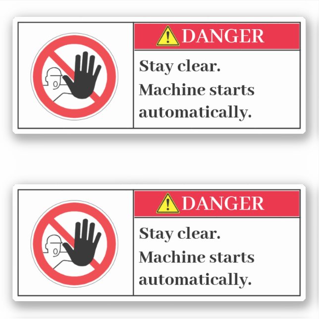 Danger Stay Clear Label (Front)