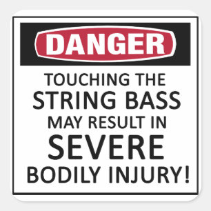 Danger String Bass Square Sticker