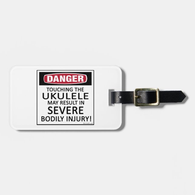 Danger Ukulele Luggage Tag (Front Horizontal)