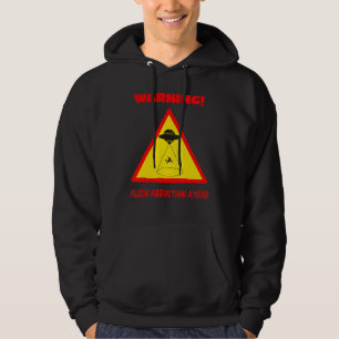Danger Warning Road Sign Alien Abduction Ahead Hoodie
