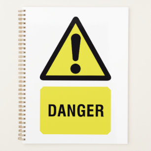 Danger Warning Sign Yellow Triangle Exclamation Planner