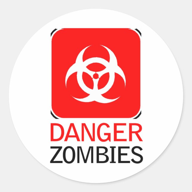 Danger Zombies Classic Round Sticker (Front)