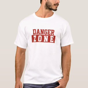 Danger Zone / Minimalist Modern Plain Red White T-Shirt