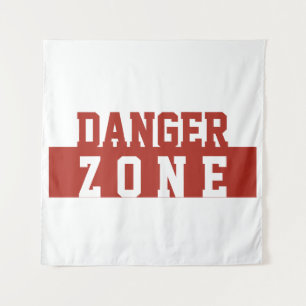 Danger Zone / Minimalist Modern Plain Red White Tapestry