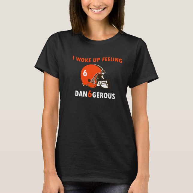 Dangerous Baker Mayfield Brown Football T-Shirt (Front)