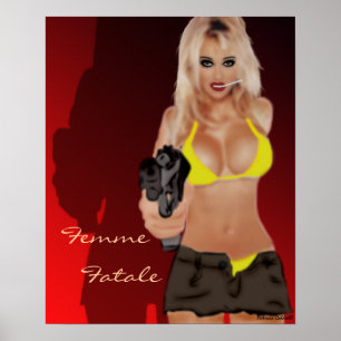 Dangerous Blonde Shadow Femme Fatale Poster