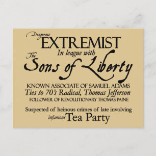 Dangerous Extremist: 18th Century Style Poster Postcard