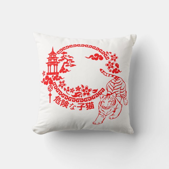 Dangerous Kitten T-Shirt Cushion (Front)