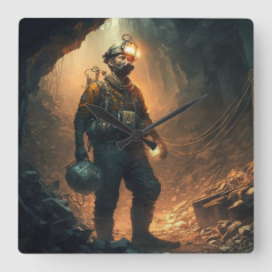 Dangerous Mines Square Wall Clock
