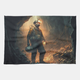 Dangerous Mines Tea Towel