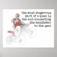 Dangerous Nut Quad ATV Off-Road Print Poster Sign