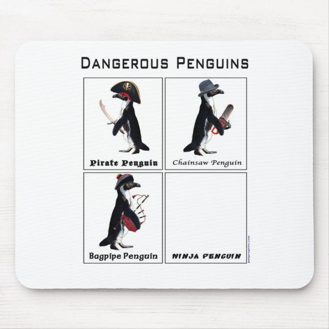 dangerous penguins mouse pad (Front)