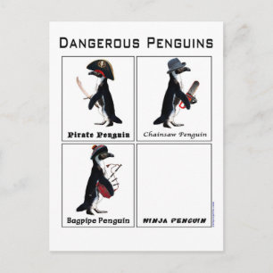 dangerous penguins postcard