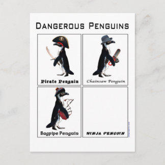 dangerous penguins postcard