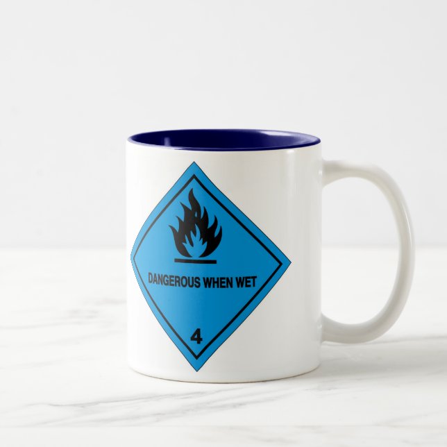 Dangerous when wet Two-Tone coffee mug (Right)