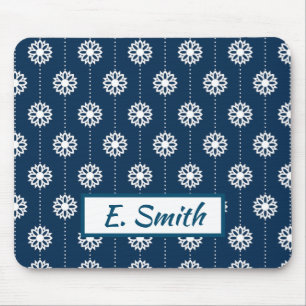 Dangling Little Stars over Navy Blue Mouse Pad
