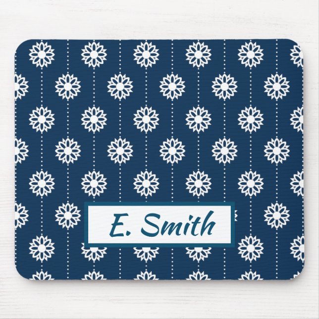 Dangling Little Stars over Navy Blue Mouse Pad (Front)