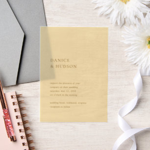 Danice Butter Yellow Modern Wedding Vellum Invitations