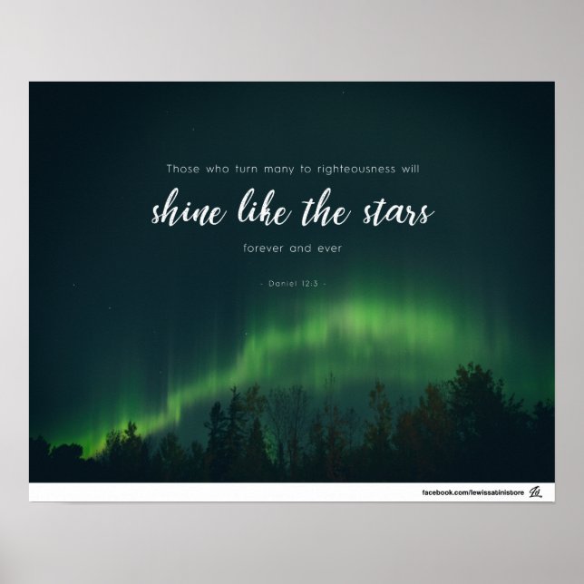 Daniel 12:3 - Shine like the stars Poster (Front)