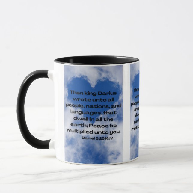 Daniel 6:25 KJV Bible Verse Pic Two-Tone Mug (Left)