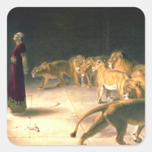 Daniel Answer To King In Lions Den Briton Riviere Square Sticker