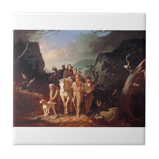 Daniel Boone escorting settlers  Ceramic Tile (Front)