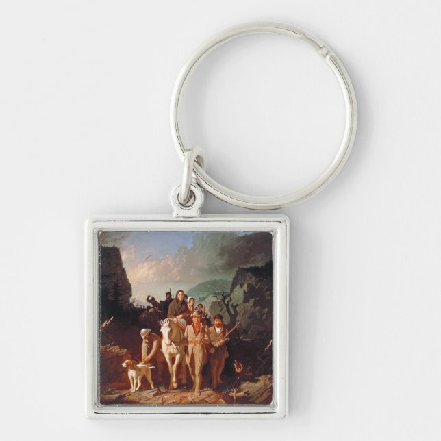 Daniel Boone escorting settlers  Key Ring (Front)