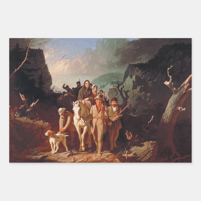 Daniel Boone escorting settlers  Wrapping Paper Sheet (Front)