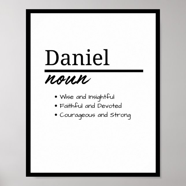 Daniel, Boy Personalised Name Definition Poster (Front)