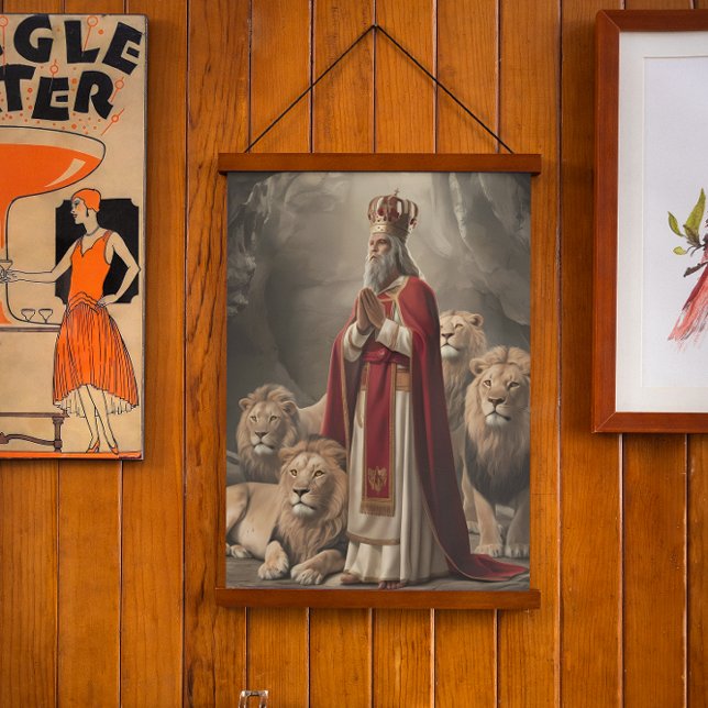 Daniel in the lion`s den Greeting card 2 Hanging Tapestry (Creator Uploaded)