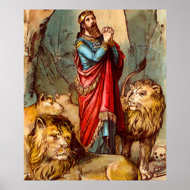 Daniel in the lion`s den poster | Zazzle