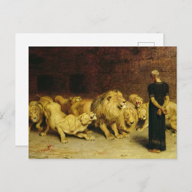 Daniel in the Lions' Den, 1872 by Briton Riviere Holiday Postcard (Front/Back)