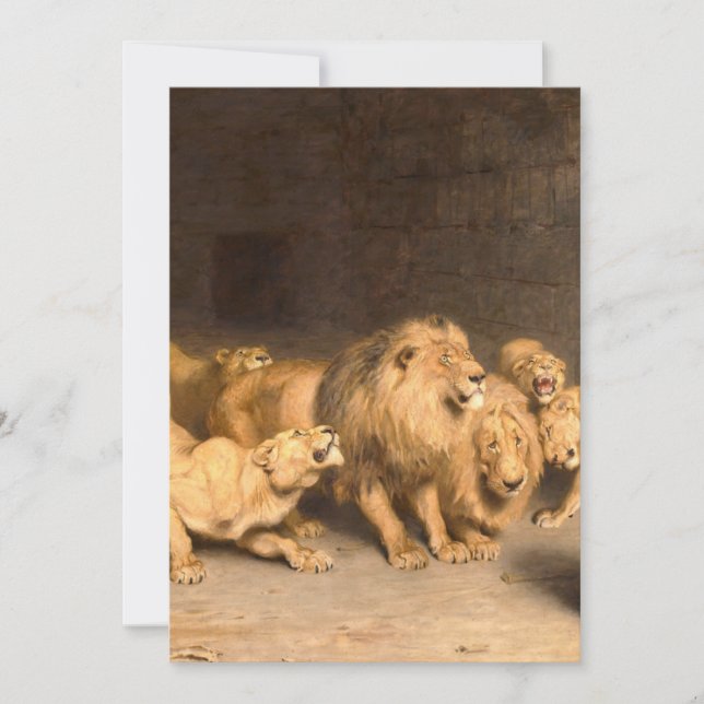 Daniel In The Lions Den 1872 By Briton Riviere Invitation (Front)