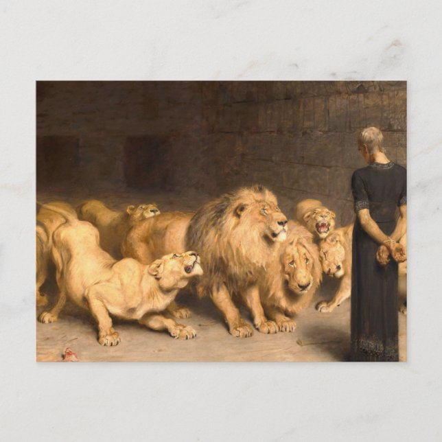 Daniel In The Lions Den 1872 By Briton Riviere Postcard (Front)