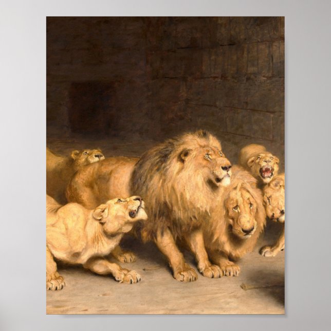 Daniel In The Lions Den 1872 By Briton Riviere Poster (Front)