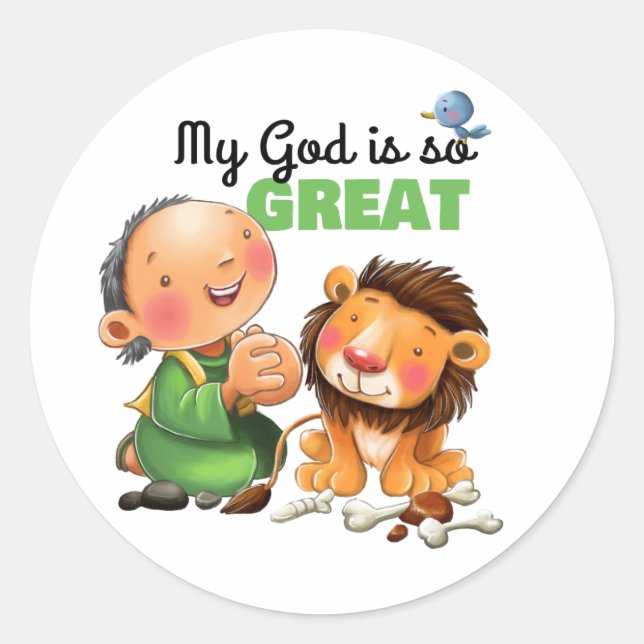 Daniel in the lions den Bible verse sticker (Front)