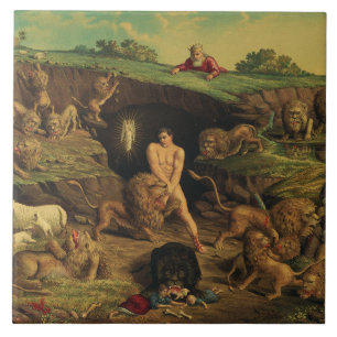 Daniel in the Lions' Den Ceramic Tile