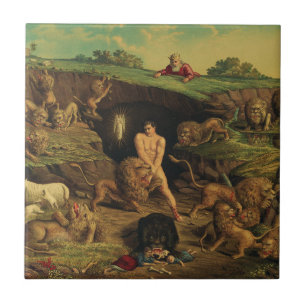 Daniel in the Lions' Den Ceramic Tile