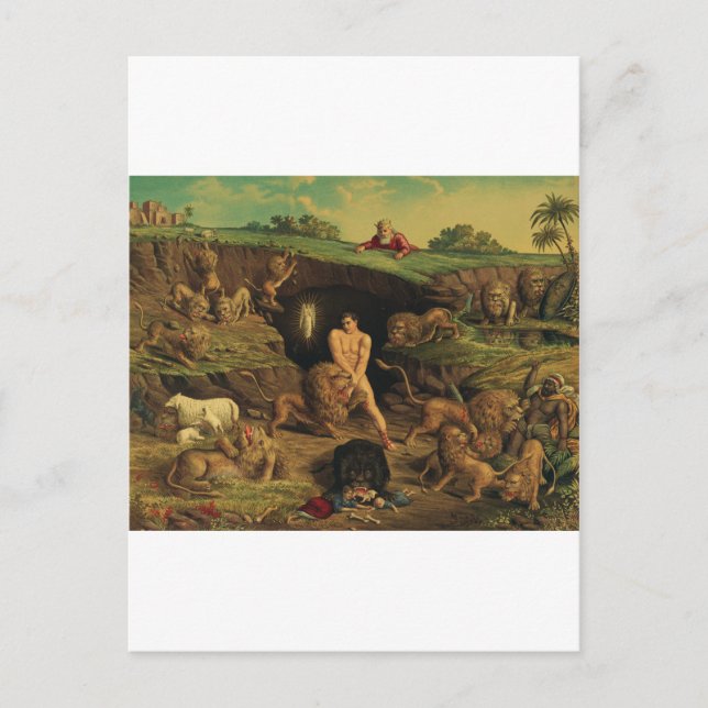 Daniel in the Lions' Den Postcard (Front)