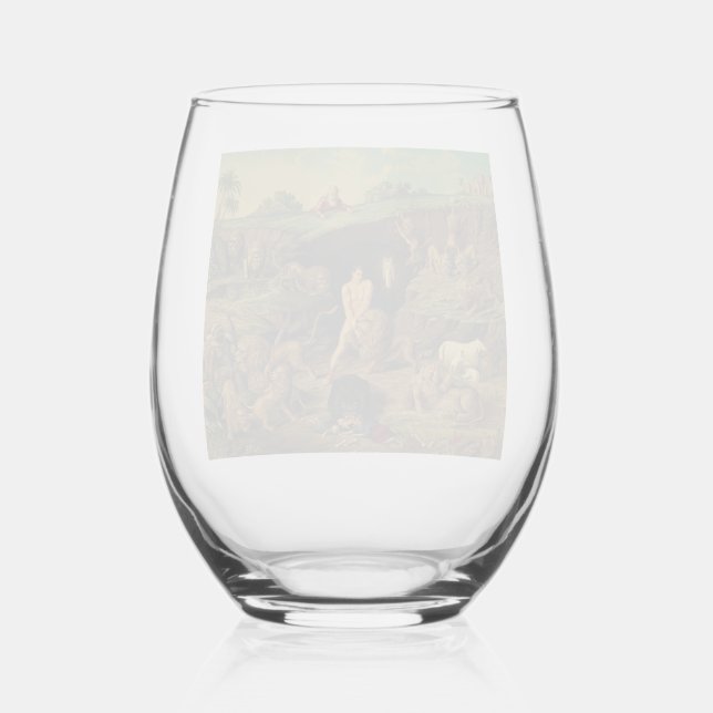 Daniel in the Lions' Den Stemless Wine Glass (Front)