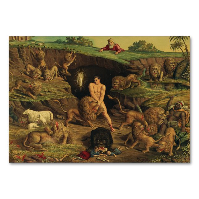 Daniel in the Lions' Den Table Number (Front)