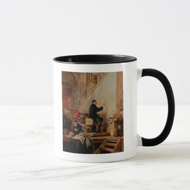 Daniel Maclise  painting his mural Mug (Right)