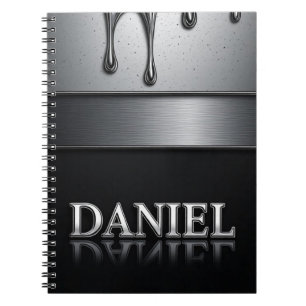 Daniel Name with Dripping Liquid Metal Notebook