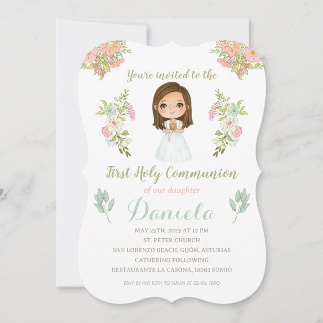 DANIELA First Communion Invitation (Front)