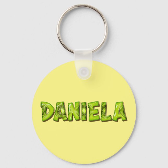 Daniela Name Kiwi Design Key Ring (Front)